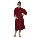 Aspire Velour Bathrobe For Men & Women, One Size Fits All, Maroon