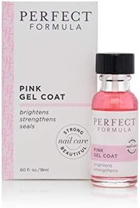Perfect Formula Pink Gel Coat – Rosey Glow Nail Strengthener & Keratin Treatment, 0.6 oz - Protein-Rich, Glossy Pink Gel Nail Polish for Damaged Nails | Supports Growth & Repair