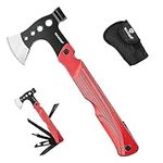 SULKADA Camping Hatchet Multitool Axe Survival Gear Gifts for Men Dad Him 14-in-1 Axe Hammer Perfect for Camping Survival Hiking Fishing