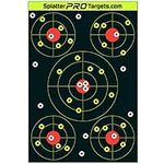 12x18 Splatter Targets. Made in Canada. Shots Burst with Bright Fluorescent Yellow Halo Upon Impact. Instantly See Your Shots.