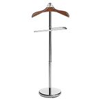 LOCOMOTO Solid Stainless Steel Coat Hanger Stand Rack for Office, Home and Showroom Uses (45 Inch Height) (WOODEN HANGER)