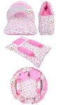 Babytoons Baby Bed New Born Baby Bedding Set | Mosquito Net | Sleeping Bags | Mattress | Nest Bed | Essentials | Carry Bag | Baby Girls & Boys | Infants (0-6 Months) (4PCS Set)