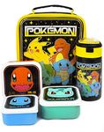 Pokemon Lunch Bag 5 Piece (Food Bag Water Bottle 3 Snack Pots) One Size