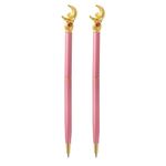 GHHQIANG 2Pcs Sailor Moon Pen School Supplies, Sailor Moon Merch, Pink Moon Pen for School Day Students Gifts or Offices,Tip 1mm