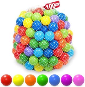 Ball Pit Balls for Baby | 100 Pc Plastic Play Balls | Bright Vibrant Colors for Baby Kid and Toddlers, for Ball Pit, Play Tent | Bounce House and Playpen