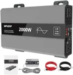MFUZOP 2000W Pure Sine Wave Inverter 12V DC to 110V/120V AC, Surge 4000W, Power Inverter for Car, RV, Truck, Home, Solar & Off-Grid, with 2 AC Outlets, USB/Type-C, LCD Display and Remote Control