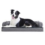 Furhaven Large Memory Foam Dog Bed Comfy Couch Plush & Decor Sofa-Style w/Removable Washable Cover - Diamond Gray, Large