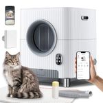 Charmkit Self Cleaning Cat Litter Tray, Electric Entrance Door Automatic Cat Litter Box, Large Smart Kitten Litter Box for Multiple Cats, Automatic Cat Litter Tray