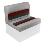 Wise 8WD95-1012 Deluxe Series 28" Pontoon Bench Seat Cushion Set, Grey/Red/Charcoal (Base #8WD95-1B-221 Required to Complete)