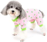 Zunea Small Dog Pyjamas Puppy Winter Pajamas Soft Cotton Overall Jumpsuit Cute Flowers Printed Sleepwear Pullover Pet Clothes Pjs Sleeping Shirt Chihuahua Dogs Girls Apparel Clothing Pink S