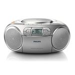 Philips AZ127 Portable CD Player with Radio, Cassette, Dynamic Bass Boost, Audio-In (3.5 mm) , Silver