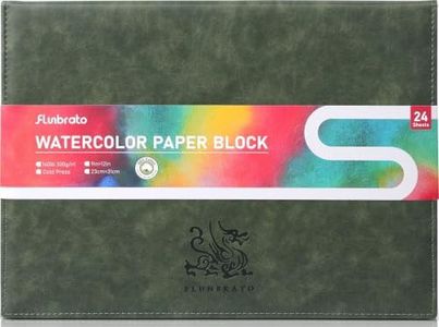 FLUNBRATO Watercolor Paper Block 9 x 12 Inch, 100% Cotton Cold Press Paper