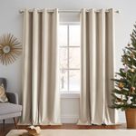 Lazzzy Velvet Curtains Beige Thermal Insulated Curtains 96 inch Long Drapes for Bedroom Living Room Darkening Noise Reducing Soft Luxury Window Treatments Grommet Curtains 2 Panels Beige