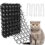 Titifeya Cat Repellent Mats Cat Scat Mat Anti Animal Plastic Mats Deterrent Spikes for Outdoor Garden Fence Dog Fox 20 * 15cm 12Pcs with 8 U-Shaped Pegs