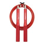 Amazon Basics Aluminum Handle Speed Jump Rope, Red