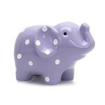 Child to Cherish Ceramic Polka Dot Elephant Piggy Bank for Girls, Lavender