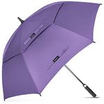 NINEMAX Large Golf Umbrella Windproof Strong 62 Inch,Extra Big Golf Umbrellas Automatic Open - Gents Umbrella Double Canopy (Purple)