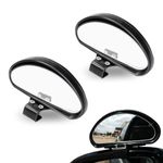 Sephile 2 PCS Car Rearview Mirror Attachment, 5.9" x 2.16" Adjustable Wide-angle Auxiliary Reversing Blind Spot Mirror, Modification Accessory, Compatible with Most Cars, Trucks and SUVs (Black)