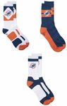 NFL Men's 3-Pack Sport Crew Fan Socks (Miami Dolphins)