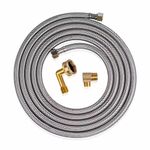 Dishwasher Hose Stainless Steel 10 Foot Dishwasher Water Supply Line Appliance Accessories with 90 Degree Elbow, Dishwasher Installation Kit with 3/8" Compression Connections Mip Elbow Core