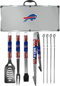 NFL Siskiyou Sports Fan Shop Buffalo Bills Steel Tailgater BBQ Set w/Case 8 piece Gray