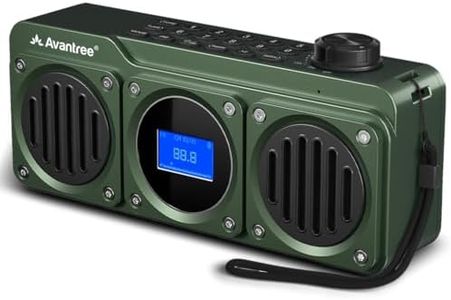 Avantree Boombyte - Portable Digital FM Radio & Bluetooth Speaker with Superb Stereo Sound, Metal Finish, Long Rechargeable Playtime, and Support for Micro SD Card & USB Audio Input - Green