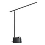 Honeywell Small LED Desk Lamp with USB Charging Ports, Sunturalux™ HWT-H01 Table Lamp for Home Office College Dorm, Eye Protection Stepless Dimmable Desk Light Reading Lamp for Bedroom Bedside Black