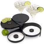 Greenco 3 Tier Bar Glass Rimmer Dish Set for Margarita Drink and Cocktail, Margarita Salt Rimmer, Black | Great for Cocktails Glasses | Bar Accessories | Bartending Supplies