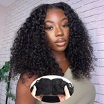 MOONYE Wear And Go Glueless Wigs Human Hair Pre Plucked Pre Cut Short Curly Wigs For Black Women 5X5 Hd Lace Closure Bob Wigs 200% Density Kinky Curly Wig For Beginners Natural Black 18 Inch…