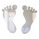 Mungai Mirrors 8 x 5cm Baby Feet Acrylic Mirror (Pack of 3), Silver, 1006