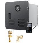 COAKUE RV Tankless Water Heater,65,000 BTU RV Instant Hot Propane Gas Water Heater,DC 12V,MAX 3.9GPM,W/ 15 x 15 inches Door & Remote Controller Black