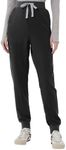 Kitmaz XLarge Medical Scrub Pants for Women - High Waisted 4-Way Stretch Anti-Wrinkle Slim Fit Jogger Pants, Drawstring & 5 Pockets Black