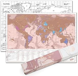 Luckies of London Scratch Off Map of The World Poster – Rose Gold Travel Sized Edition – Includes Note and Route Planner – Wanderlust Travel Gifts for Backpackers, World Travellers and Island Hoppers