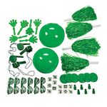 Fun Express Green School Spirit Assortment - Bulk 50 Piece Set - Hand clappers, Whistles, megaphones, pom-poms and More - School Spirit Supplies