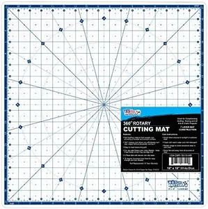 U.S. Art Supply 18" x 18" Rotary WHITE/BLUE High Contrast Professional Self Healing 7-Layer Durable Non-Slip Cutting Mat Great for Scrapbooking, Quilting, Sewing and all Arts & Crafts Projects