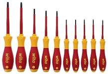 Wiha 32592 Torx Screwdriver Set with SoftFinish Handle, 1000 Volt, 10 Piece