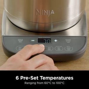 Ninja 1.7L Temperature Control Kettle – Rapid Boil, LED Display, Stainless Steel