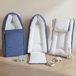 BAYBEE 3 in 1 Baby Carry Nest for Newborn | Cotton Bassinet Bedding, Foldable Infant Lounger, Portable Travel Bed with Sleeping Bag for 0-6 Months Boy Girl (Dark Blue)