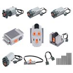 HOTUT 25 PCS Power Functions Set, Power Functions Motor Battery Box Remote Receiver Set, Including 1L/2M/1 Servo Motors, Remote Control Battery Box Extension Cord Switch Receiver Set