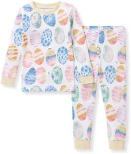 Burt's Bees Baby Baby Girls Pajamas, 2-Piece Tee and Pant PJ Set, 100% Organic Cotton, Snug Fit, Soft Sleep Pajama Outfit, Sizes 12 Months to 12 Years PJs