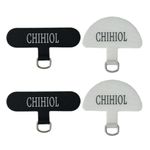 CHIHIOL Phone Tether Tab for Phone Lanyard Wrist Strap, Phone Lanyard Tabs Patch Replacement Parts for iPhone Full Coverage Phone Cases Tether Crossbody Necklace Rope, 2 Pack Black & 2 Pack White,