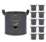 DRNCURN Fabric Planter 1 Gallon 10 Pack Heavy Duty 320g Thick Nonwoven Fabric Pots with LST Rings for Low Stress Plant Training Flowers, Vegetables, Fruits
