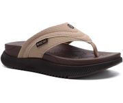 ONCAI Orthopedic Flip Flops Women with Arch Support Ladies Orthotic Recovery Sandals Comfortable Plantar Fasciitis Slip On Walking Sandal for Womans Indoor Outdoot Casual Summer Brown Size 8