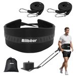 Bilbear Sled Pulling Belt,Adjustable Sled Training Waist Belt,Belt for Pulling,Weight Sled Pull Belt for Tire Pulling,Squat,Leg Muscles Strength Training,Resistance Training,Core Power Workout (Black)