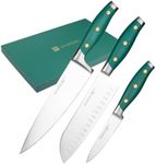 linoroso 3 Pieces Kitchen Knife Set with Premium Gift Box, Sharp German Carbon Stainless Steel Chef Knife Set for Home Kitchen and Restaurant, Cooking Gifts for Women and Men