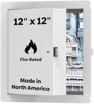 Best 12" x 12" Insulated Fire Rated Metal Access Door with Flange, LEED Compliant 20-Gauge Galvanneal Steel Wall Access Panel, 2" Mineral Wool Insulated Access Door for Ceilings/Walls, White, BA-FRI