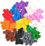 Strictly Briks Compatible with Lego Classic Flat Bricks Starter Kit, 12 Colors, 144 Pieces, 2x4 Inches, Building Creative Play Gift Set for Ages 3 and Up, 100% Compatible with All Major Brick Brands