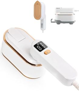 Caseeto Steamer for Clothes, Portable Steam Iron 1200W Strong Power-10s Fast Heat-up Fabric Wrinkle Remover Digital Display Steamer Mini Iron for Clothes Garment Steamer for Travel Home Office