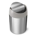 simplehuman Mini Countertop Garbage Can, 1.5 Liter / 0.4 Gallon, Brushed Stainless Steel