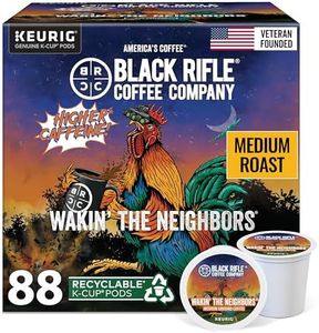 Black Rifle Coffee Company Wakin’ the Neighbors High-Caffeine Coffee Pods – Arabica & Robusta Blend for Extra Energy – Single Serve K Cup Compatible 88 Count